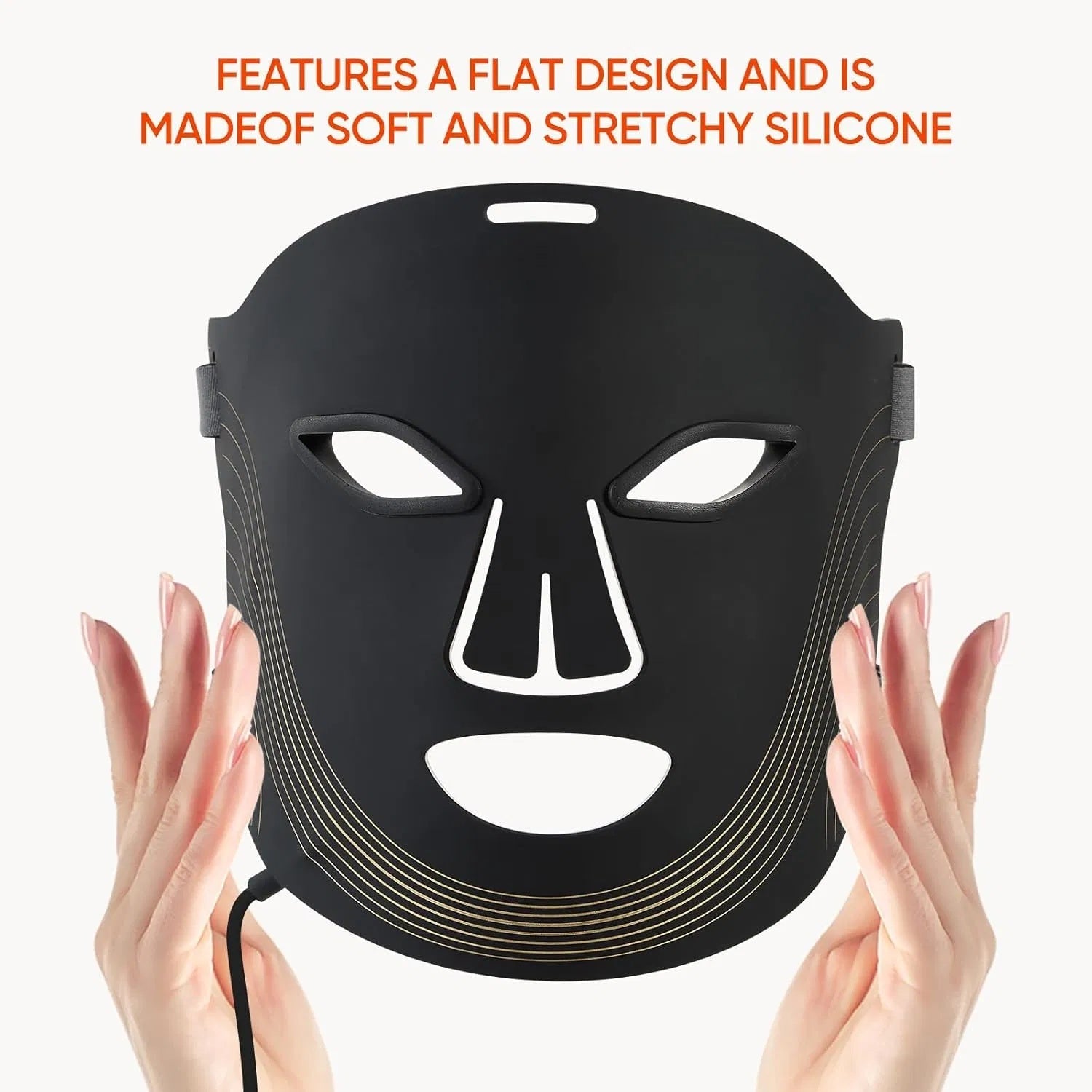 7 Color Cordless LED Face Mask For Wrinkle & Acne Reducing - Black